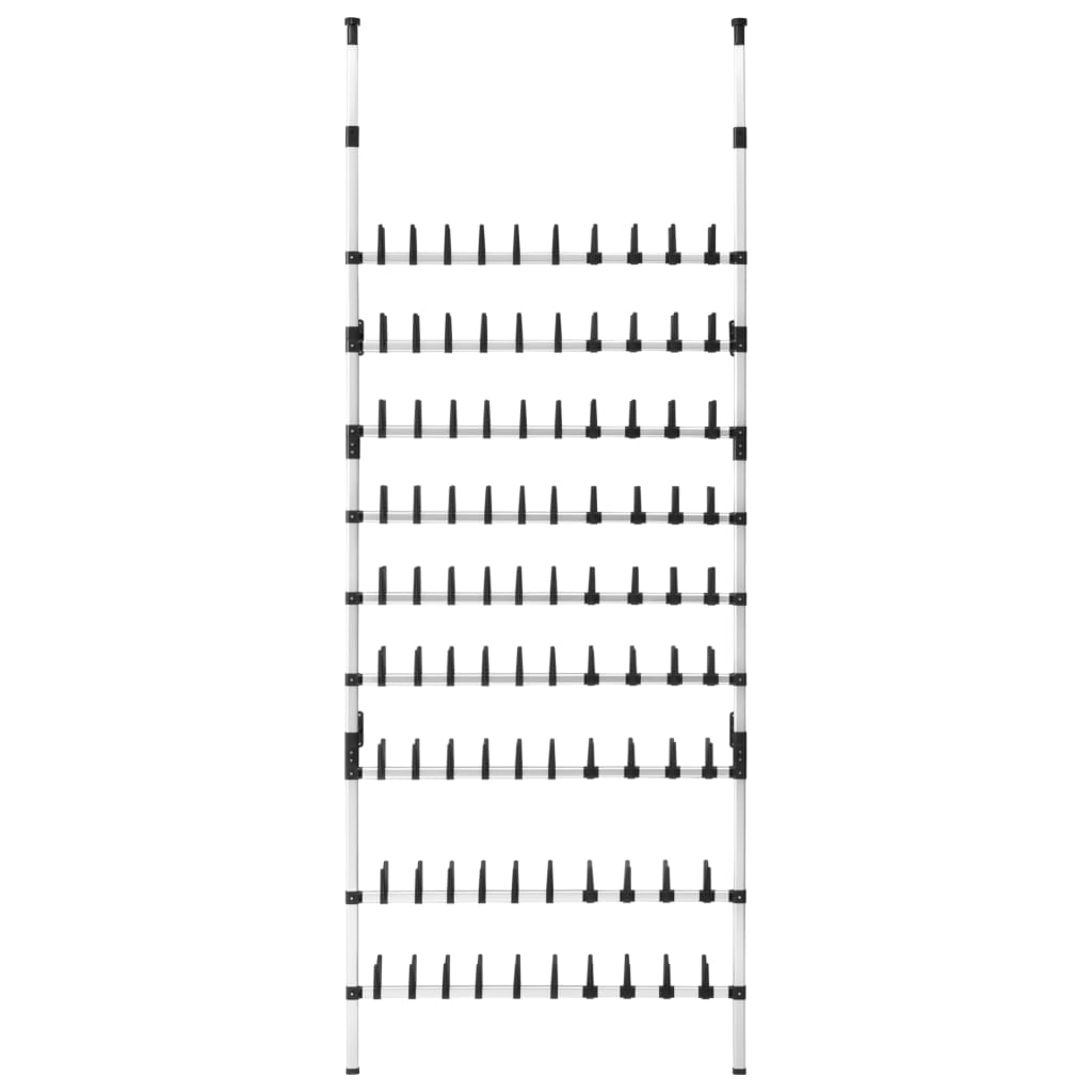 Telescopic shoe rack with aluminum rods