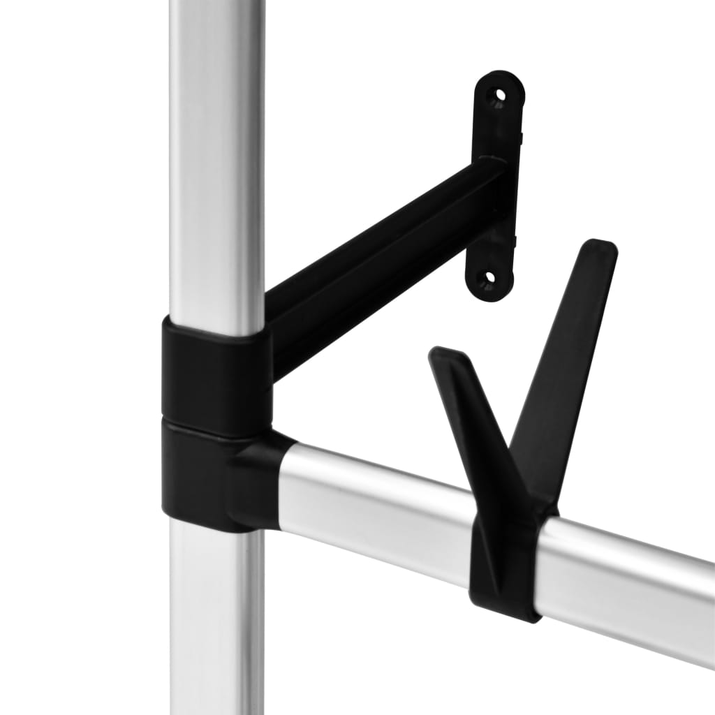 Telescopic wardrobe with rods and shelf aluminum
