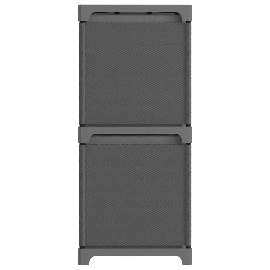 Cube shelf with 4 boxes grey 69x30x72.5 cm fabric