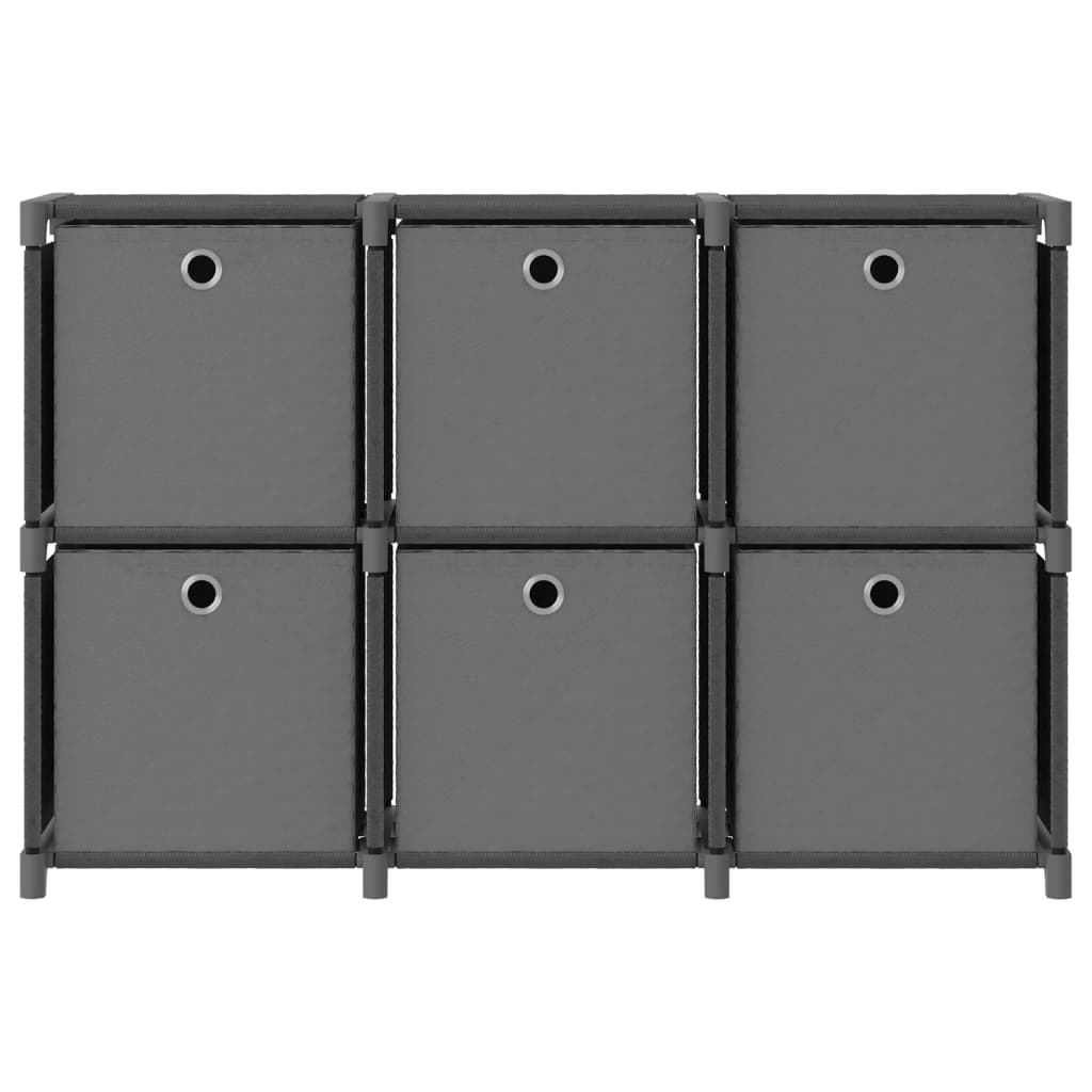 Étagère cube avec 6 cases gris 103x30x72,5 cm tissu