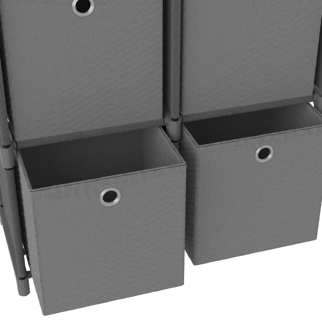 Étagère cube avec 6 cases gris 103x30x72,5 cm tissu