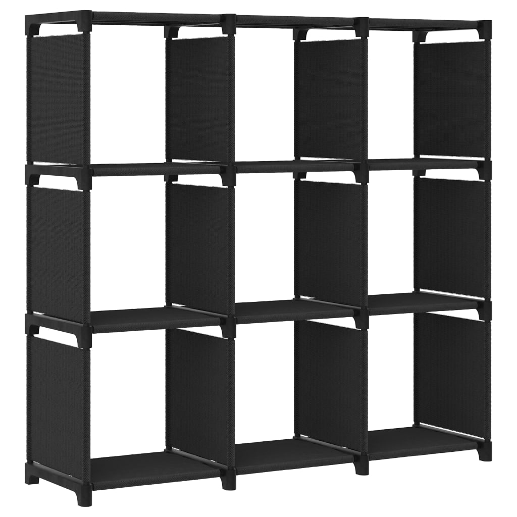 Étagère cube à 9 compartiments en tissu noir 103x30x107,5 cm