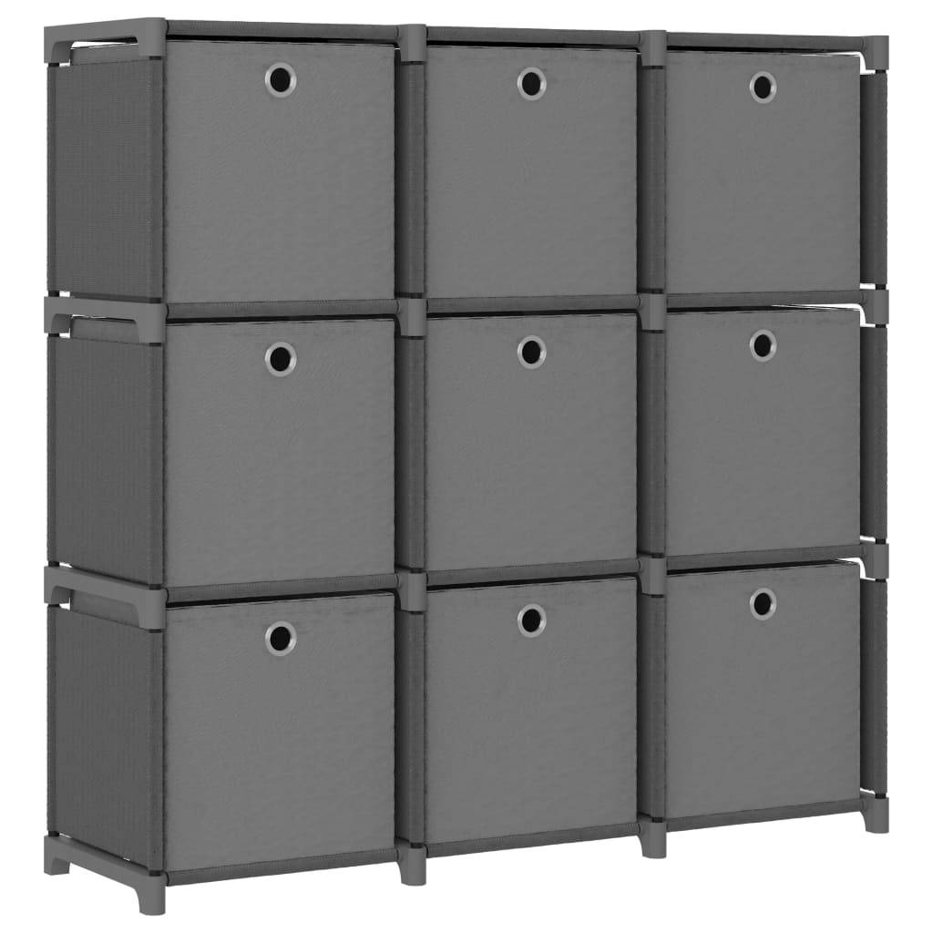 Étagère cube avec 9 cases gris 103x30x107,5 cm tissu