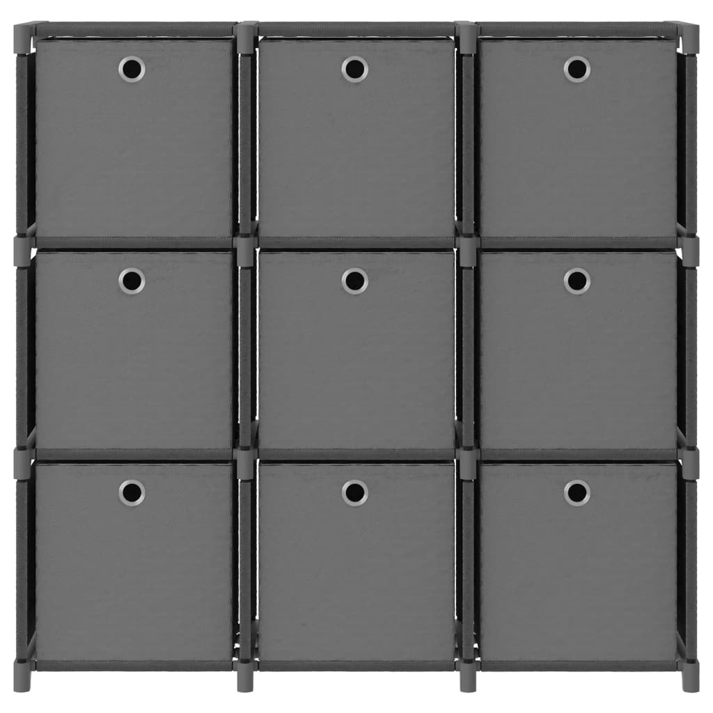 Étagère cube avec 9 cases gris 103x30x107,5 cm tissu