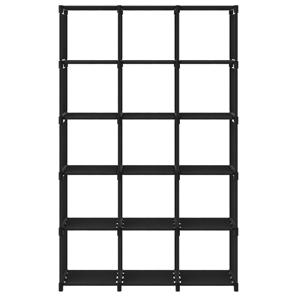 Cube shelf with 15 compartments black 103x30x175.5 cm fabric