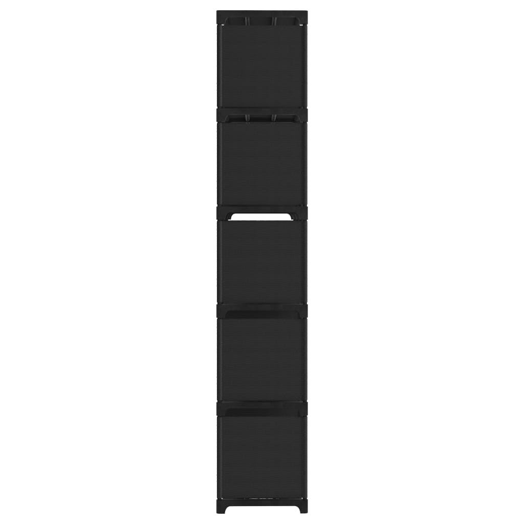 Cube shelf with 15 compartments black 103x30x175.5 cm fabric