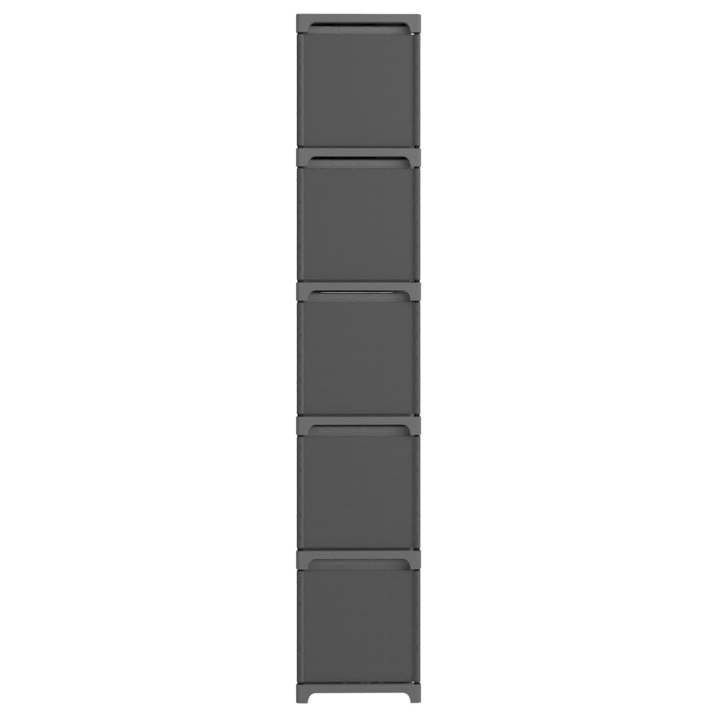 Cube shelf with 15 boxes grey 103x30x175.5 cm fabric