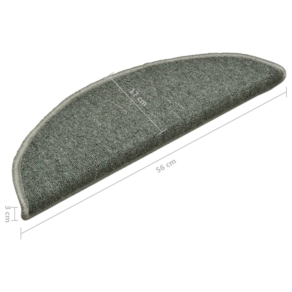 Stufenmatten 15 Stk. 56x17x3 cm Dunkelgrün Halbrund
