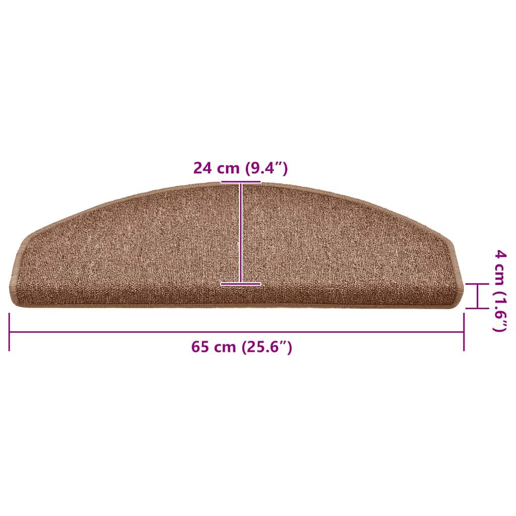 Stufenmatten 15 Stk. 65x24x4 cm Braun Halbrund Groß