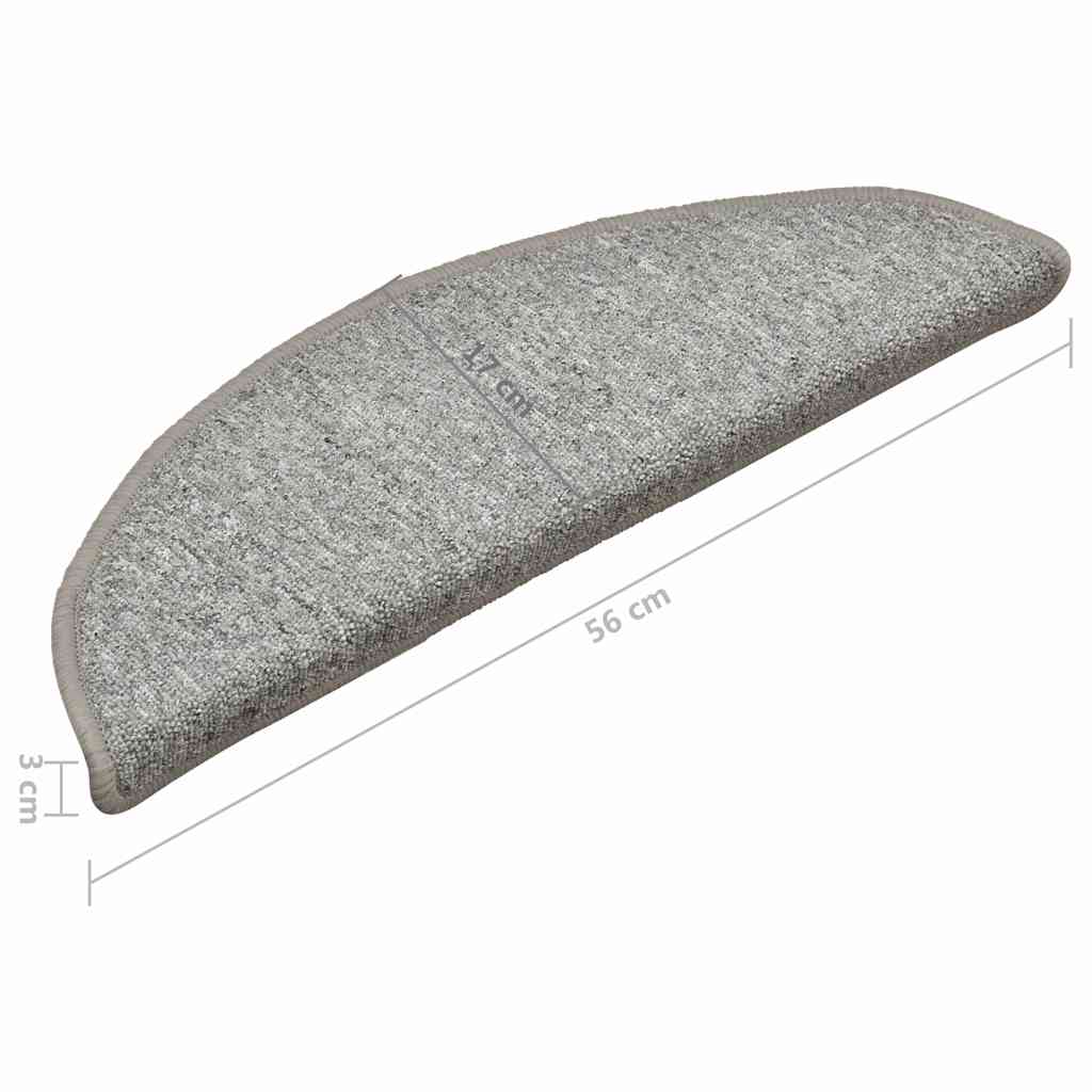 Stufenmatten 15 Stk. 56x17x3 cm Hellgrau Halbrund