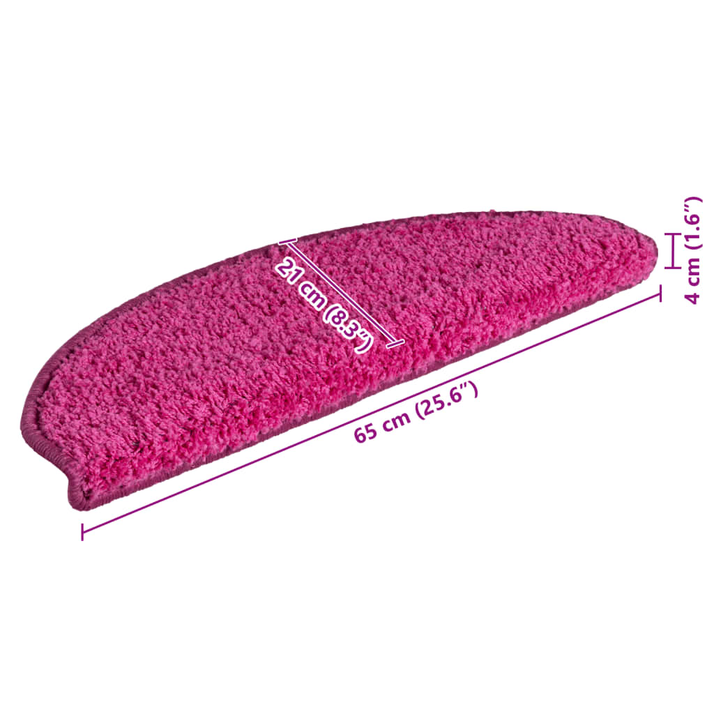 Stufenmatten 15 Stk. 65x21x4 cm Rosa Halbrund Groß
