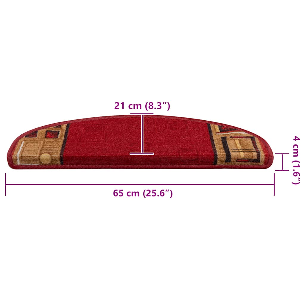 Stufenmatten Selbstklebend 15 Stk. Rot 65x21x4 cm