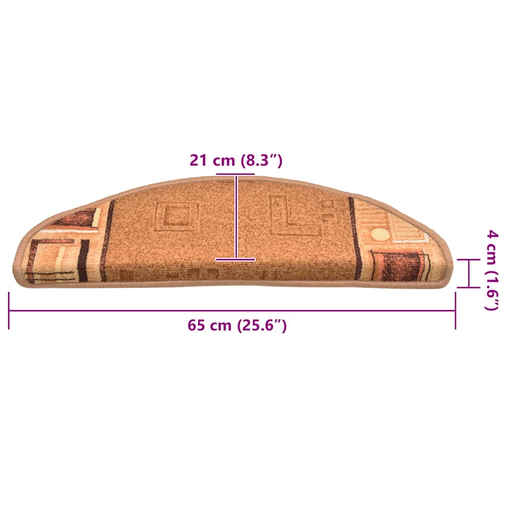 Stufenmatten Selbstklebend 15 Stk. Beige 65x21x4 cm