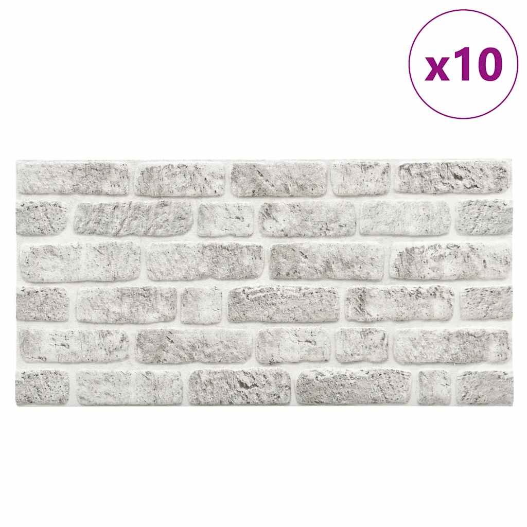 3D-Wandpaneele 10 Stk. Hellgrau Backstein-Optik EPS