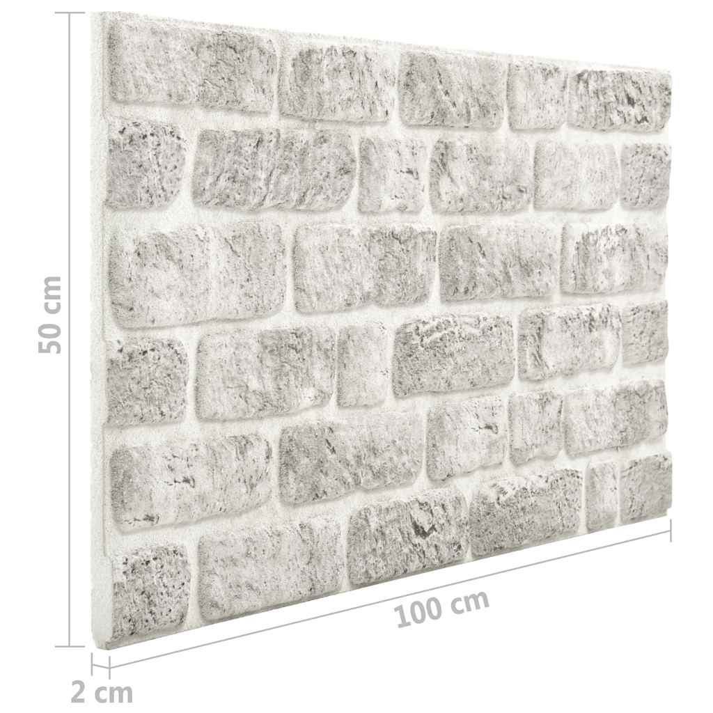 3D-Wandpaneele 10 Stk. Hellgrau Backstein-Optik EPS