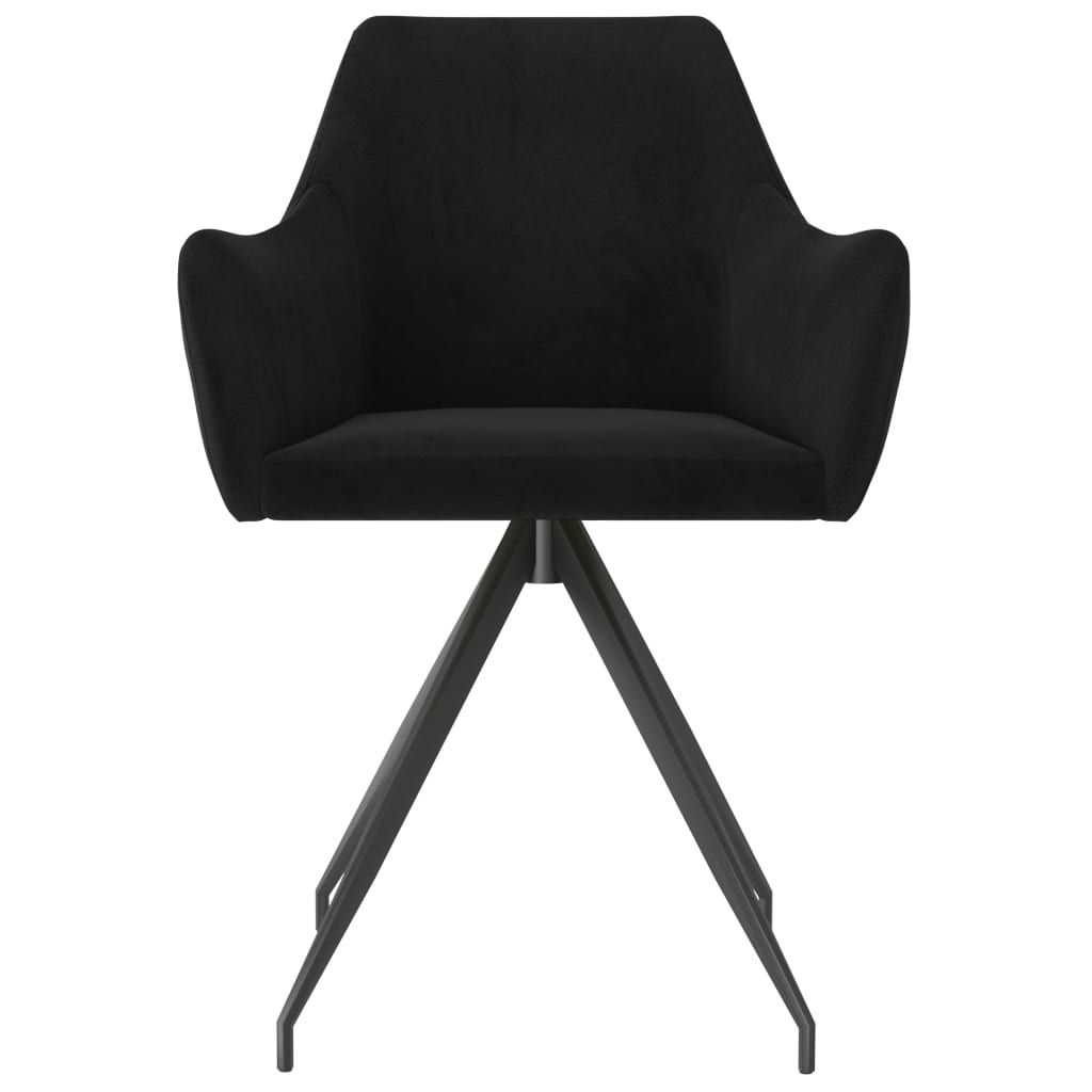 Esszimmerstühle 2 Stk. Schwarz Samt