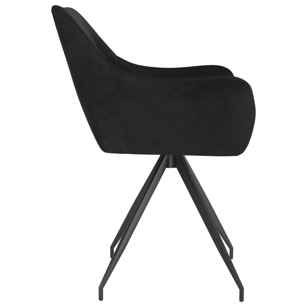Esszimmerstühle 2 Stk. Schwarz Samt