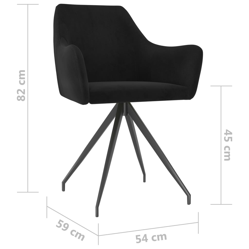 Esszimmerstühle 2 Stk. Schwarz Samt