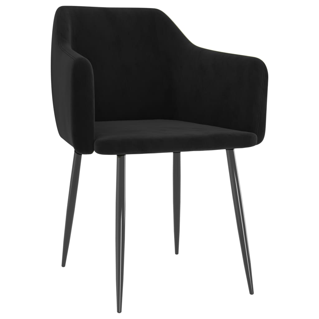Esszimmerstühle 2 Stk. Schwarz Samt