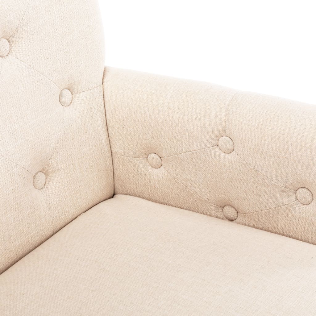 Dining chair with armrests beige fabric