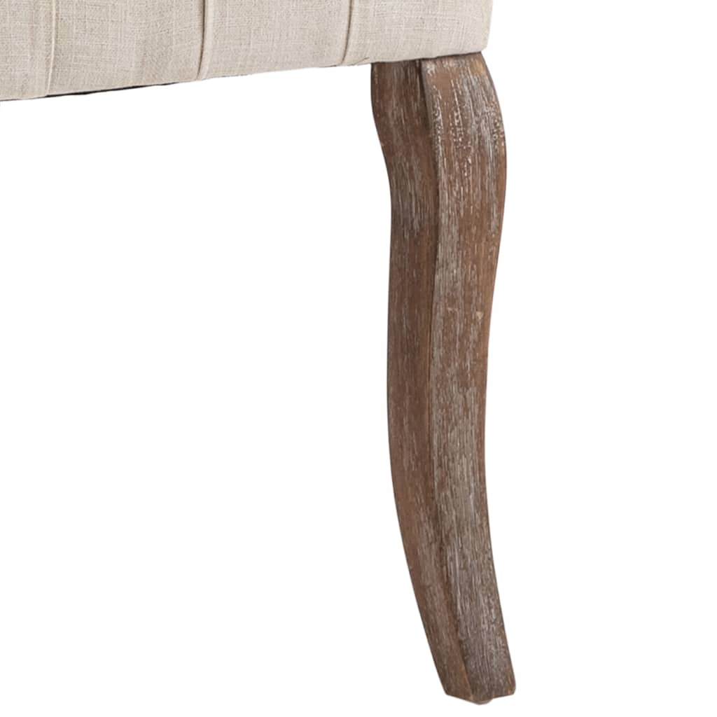 Dining chairs 2 pcs. Beige linen look fabric