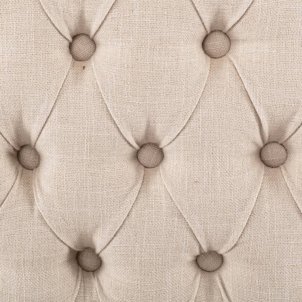 Dining chairs 2 pcs. Beige linen look fabric