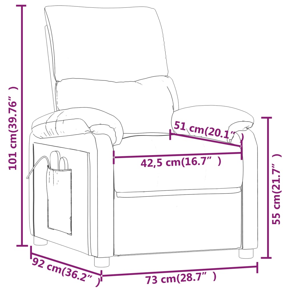 Massagesessel Dunkelgrau Stoff