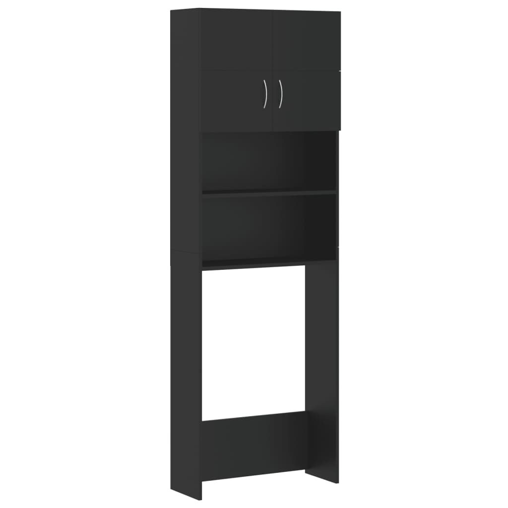 Ensemble de meubles pour machine à laver en bois noir