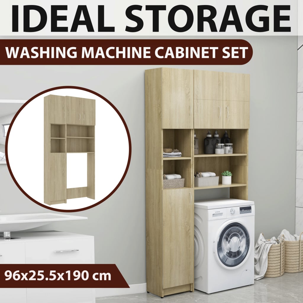 Waschmaschinenschrank-Set Sonoma-Eiche Holzwerkstoff