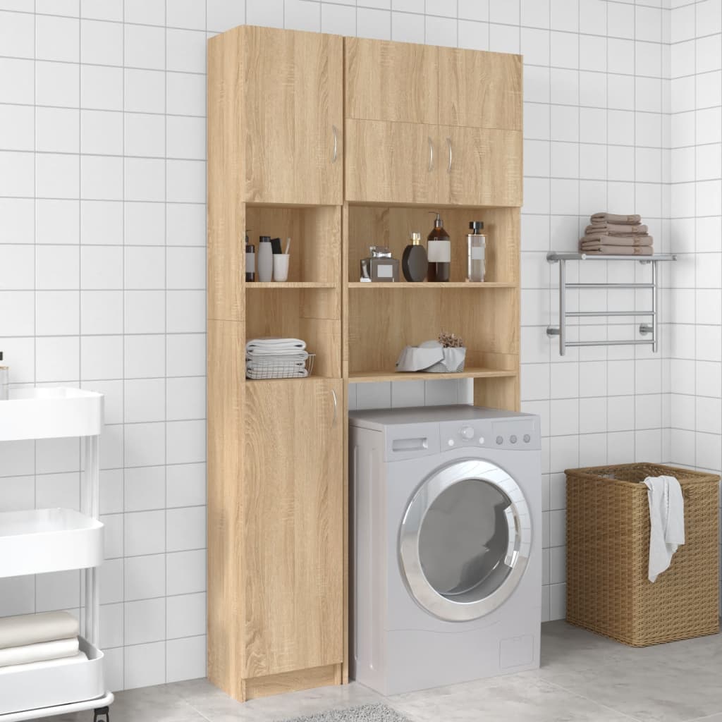 Waschmaschinenschrank-Set Sonoma-Eiche Holzwerkstoff