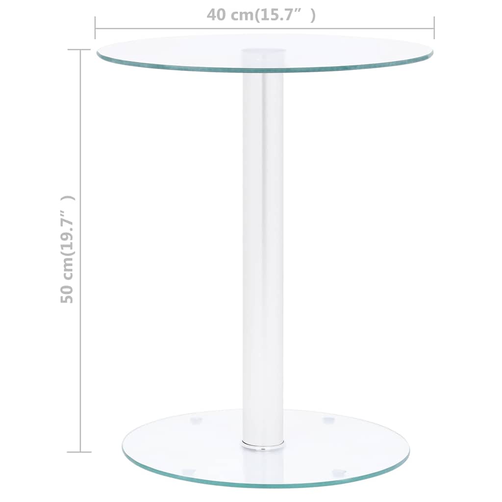 Couchtisch Transparent 40 cm Hartglas