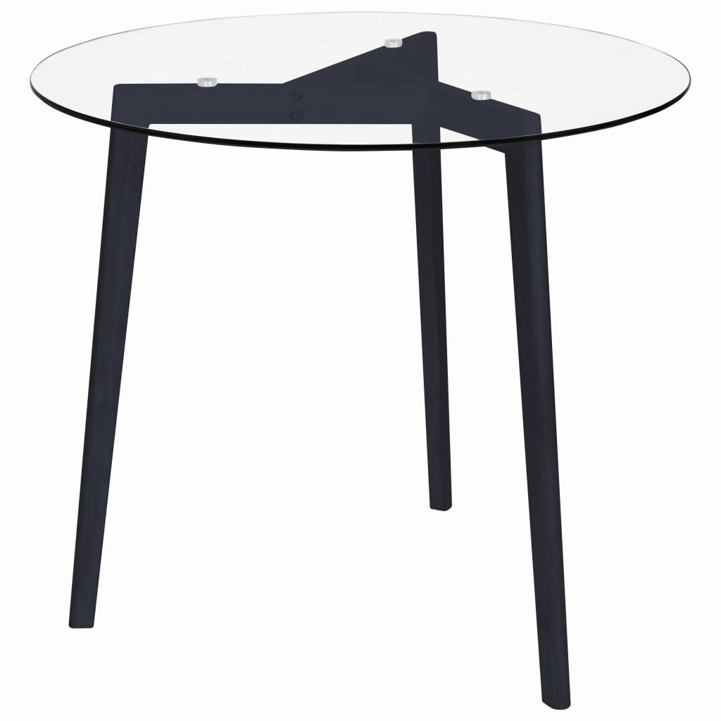 Table à manger transparente 80 cm en verre trempé