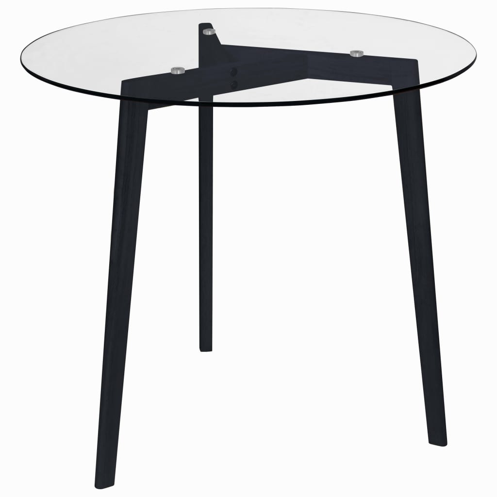 Table à manger transparente 80 cm en verre trempé