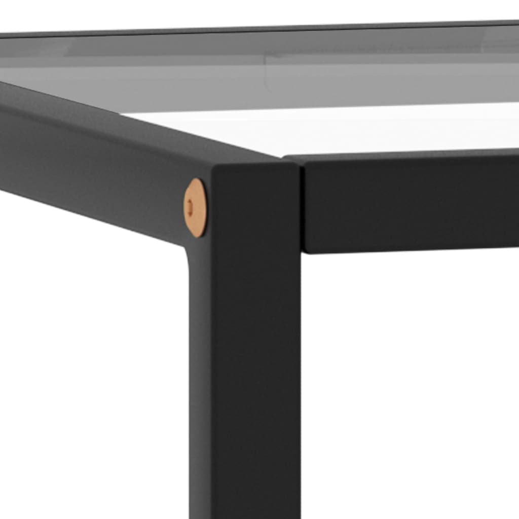 Couchtisch Schwarz mit Hartglas 90x90x50 cm