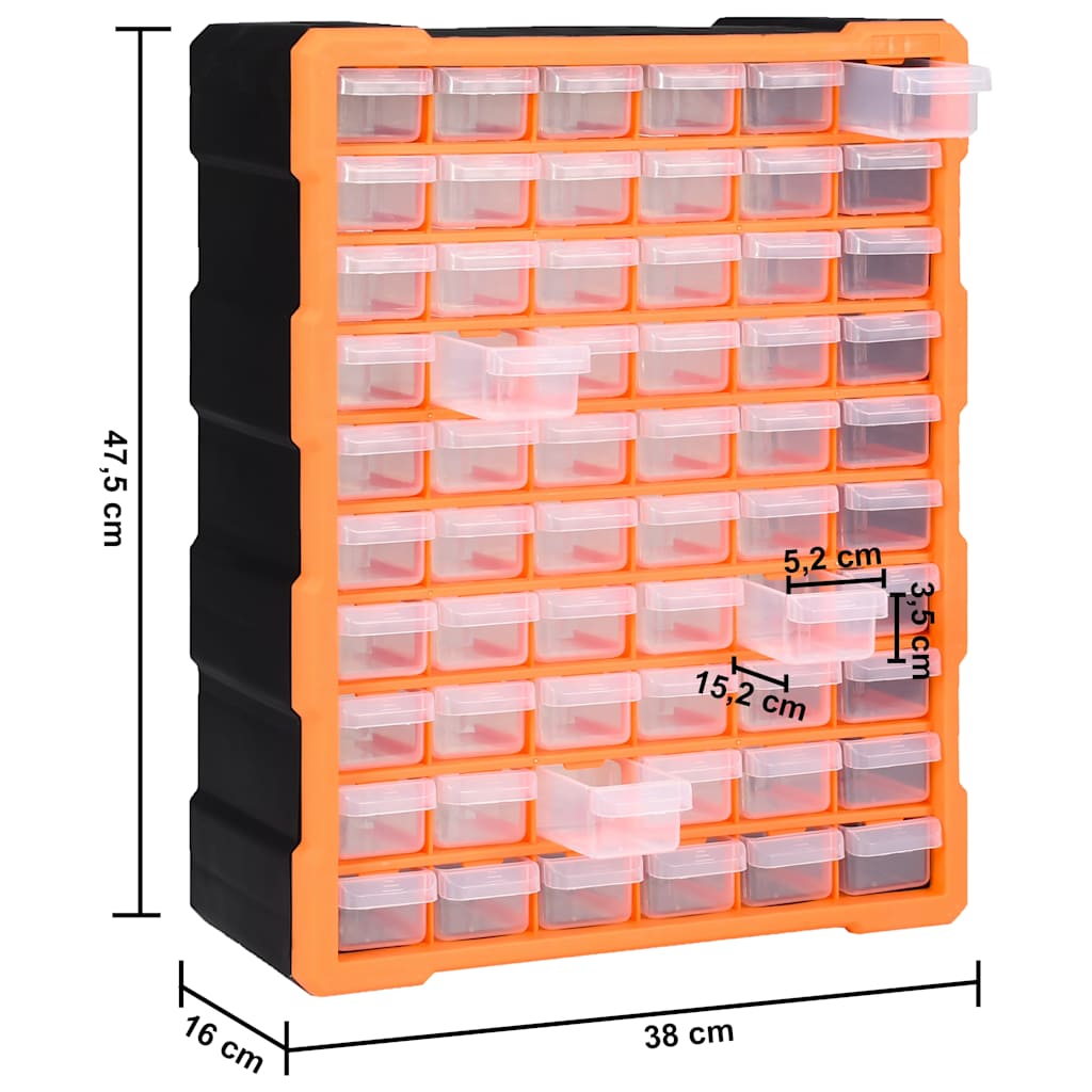 Multi-Schubladen-Organizer mit 60 Schubladen 38x16x47,5 cm