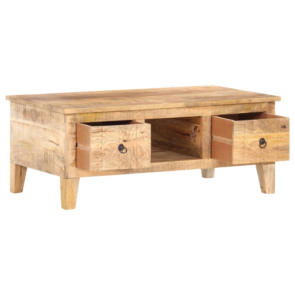 Table basse 100x55x40 cm Bois de manguier brut