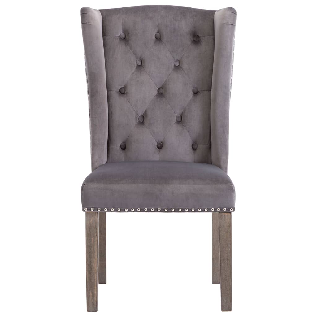 Chaises de salle à manger, lot de 4, velours gris