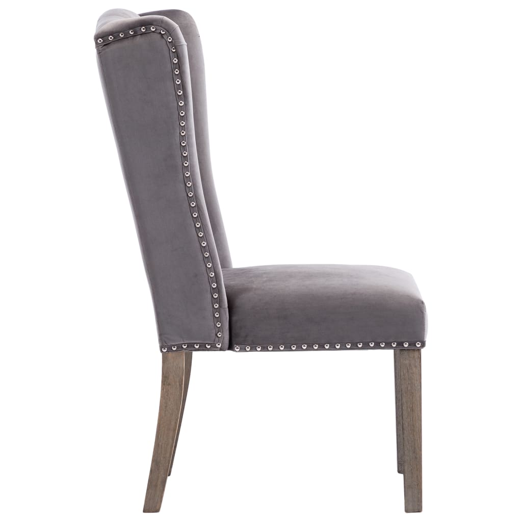 Chaises de salle à manger, lot de 4, velours gris