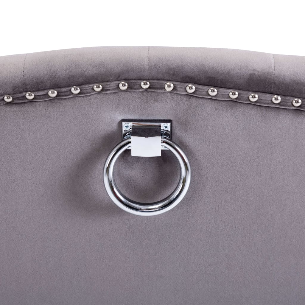 Chaises de salle à manger, lot de 4, velours gris