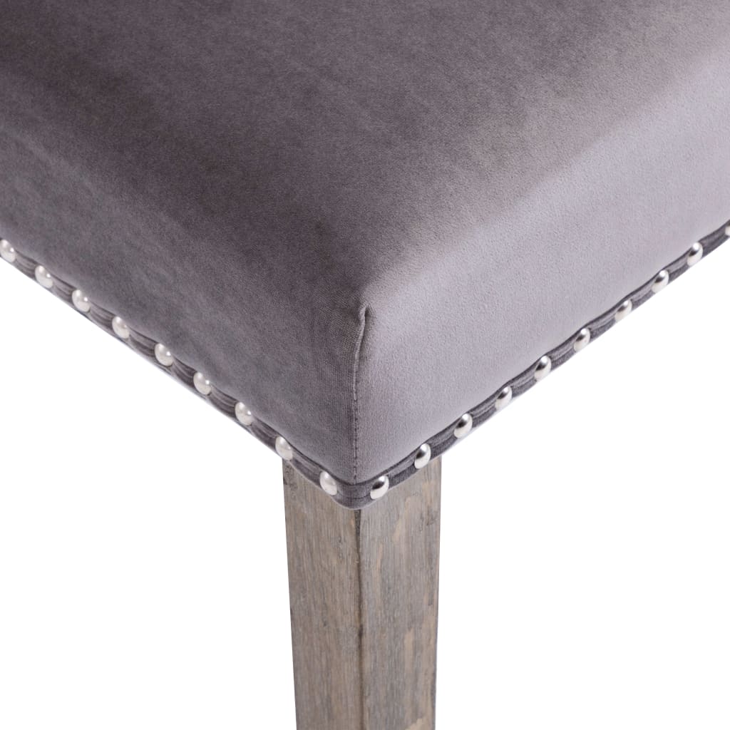 Chaises de salle à manger, lot de 4, velours gris