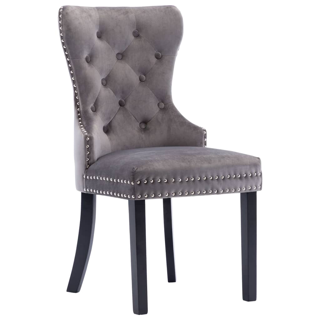 Dining chairs 6 pcs. Grey velvet