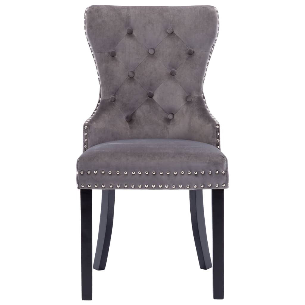 Dining chairs 6 pcs. Grey velvet