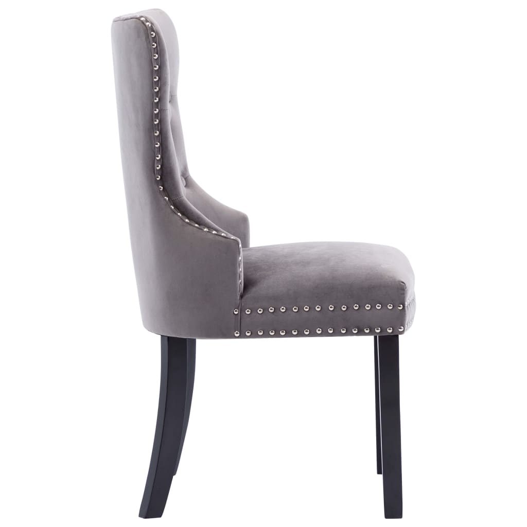 Dining chairs 6 pcs. Grey velvet