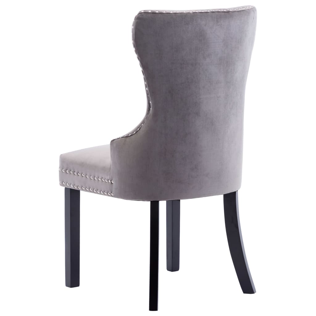 Dining chairs 6 pcs. Grey velvet
