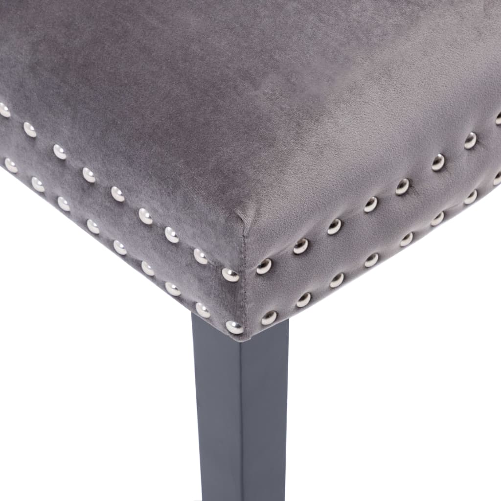 Dining chairs 6 pcs. Grey velvet
