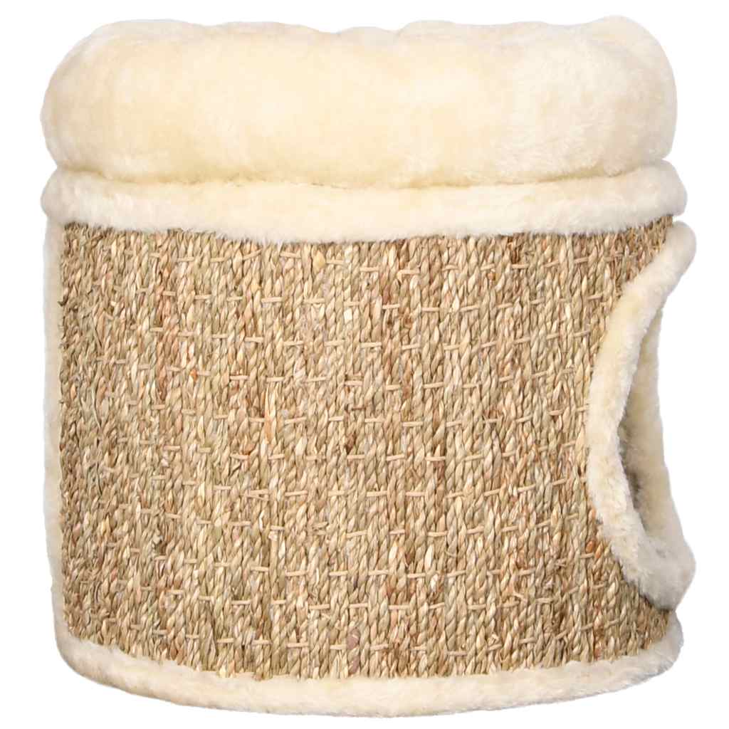 Cat house with luxurious cat bed 33 cm seagrass