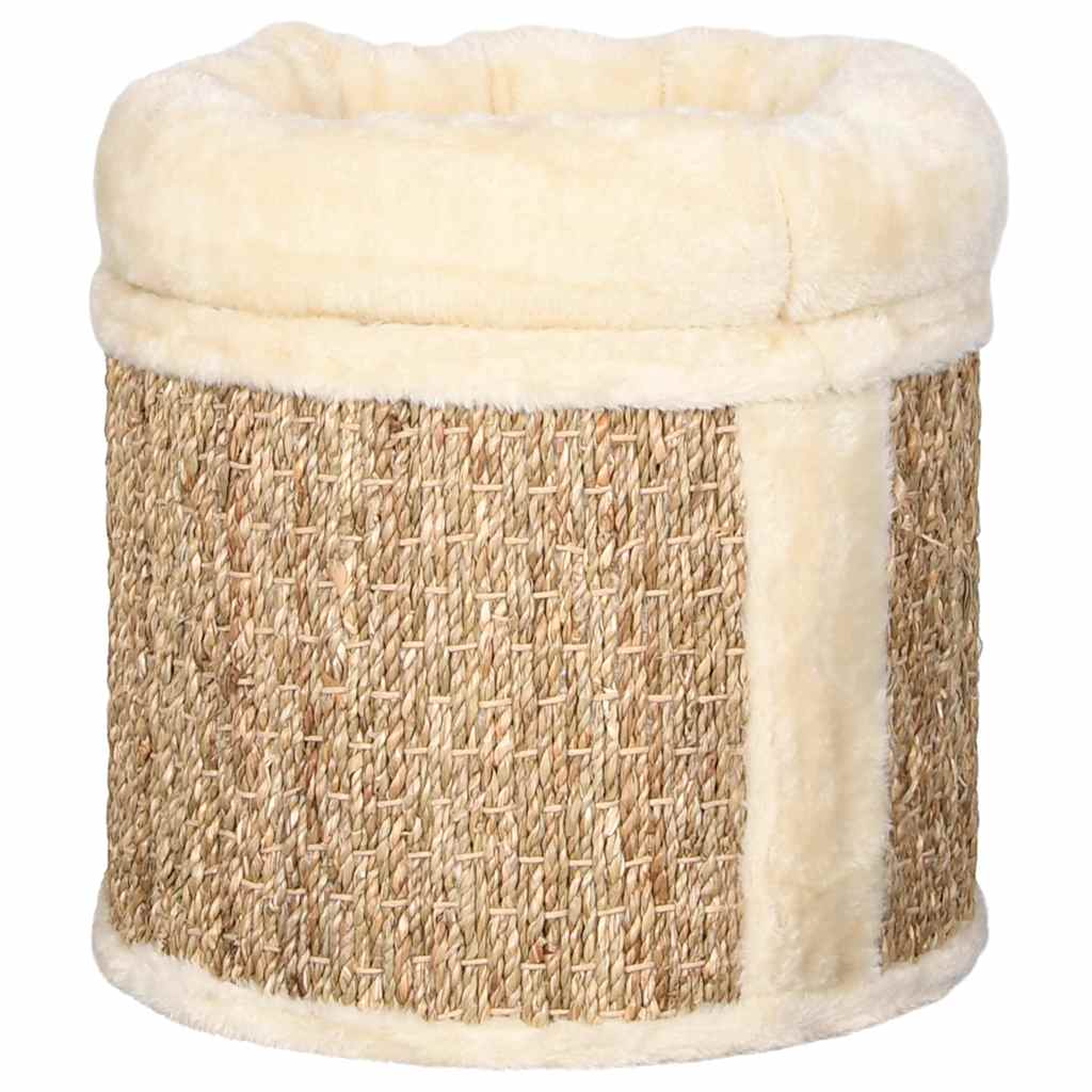 Cat house with luxurious cat bed 33 cm seagrass