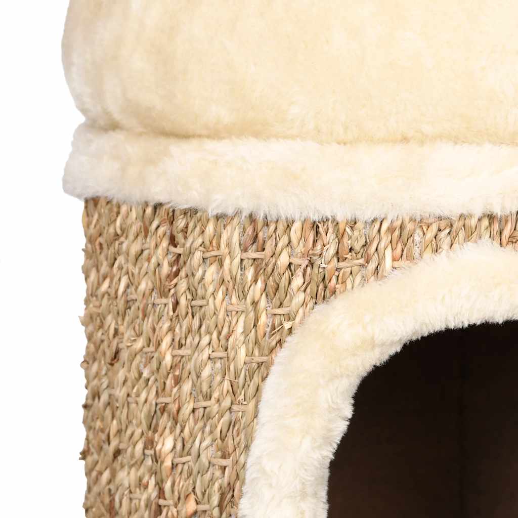 Cat house with luxurious cat bed 33 cm seagrass