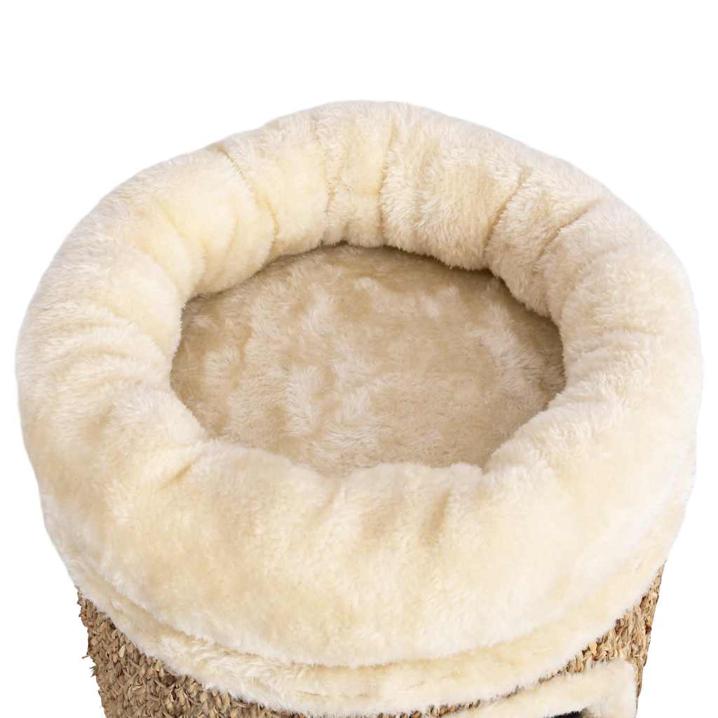 Cat house with luxurious cat bed 33 cm seagrass