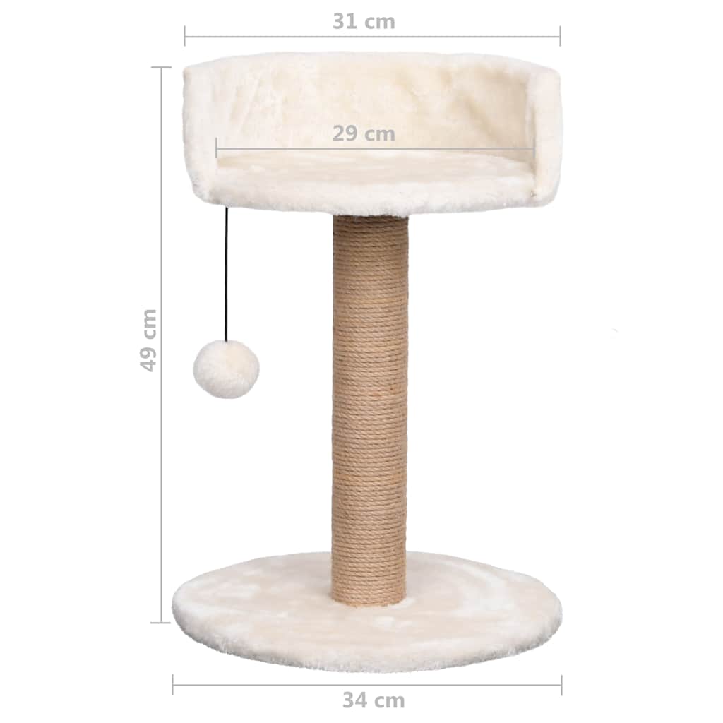 Cat tree with scratching post 49 cm seagrass